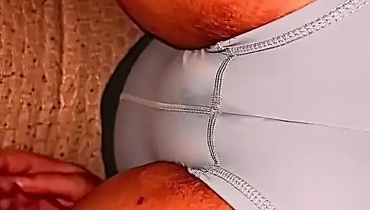 Perfect Cameltoe in Hot Yoga Shorts Rubbing My Cock on Her