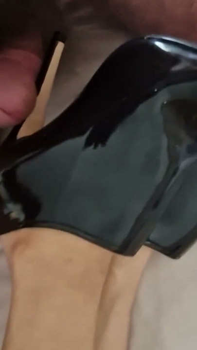 I cannot resist those black patent bootie heels in size 36 | Clip 1