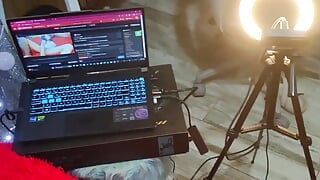 I masturbate on a live broadcast and suck my boyfriend's cock