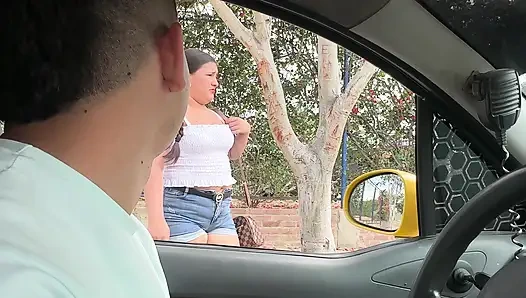 Beautiful girl is left standing on the street and I offer my help to take her home