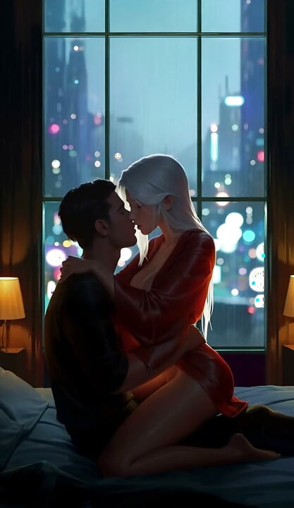 Virtual AI Kink präsentiert: Schönheit in einer regnerischen Nacht