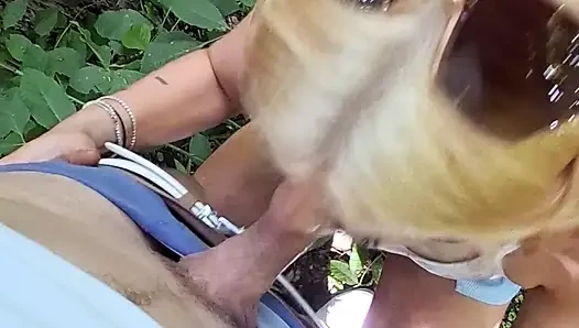 Outdoor Amature american milf fucked in ass by big white cock until he creampies her ass