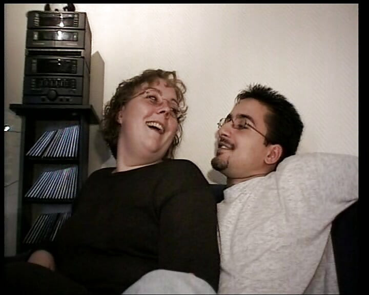 Busty German slut in glasses fucked hard in front of a horny bitch