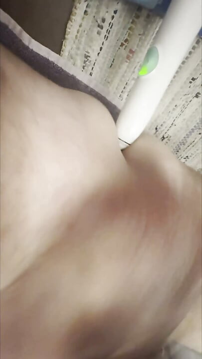Bathroom enema, pissing and then ass play to orgasm