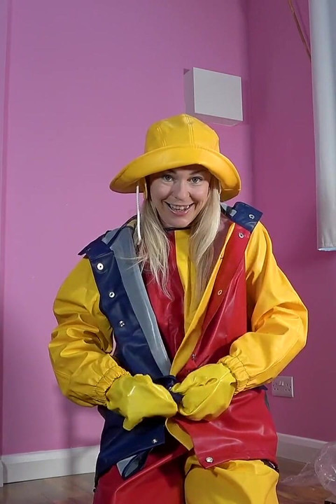 Farmerrain Pvc regenkleding jasje unboxing &volledige fetisj-jurk