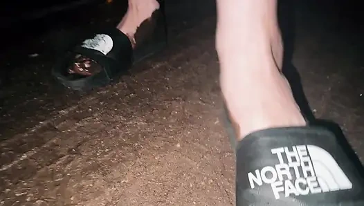 Barefoot in Cold, Squishy Mud (muddy Feet)