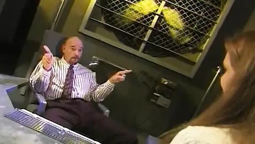 Cum eating teen gets bend over and fucked in doggy style