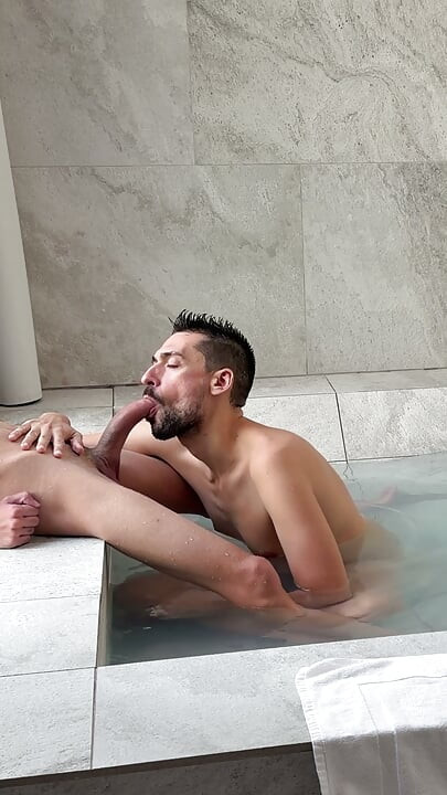 Twink Fucks Mature in the Jacuzzi