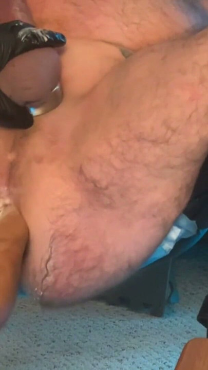 Fisted in the sling by Fire281. Digging the riding crop slapping against my ass, cock and balls.  Came hard at the end | Clip 2