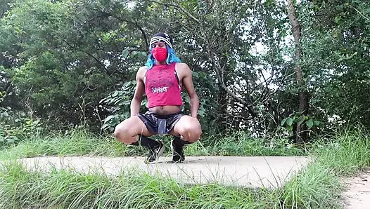 Femboy Mika Kawaiii RISKY Public Twerking on Hiking Trails