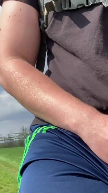 Captivating moment from "Nude bike tour, public dick flash, get caught in public"