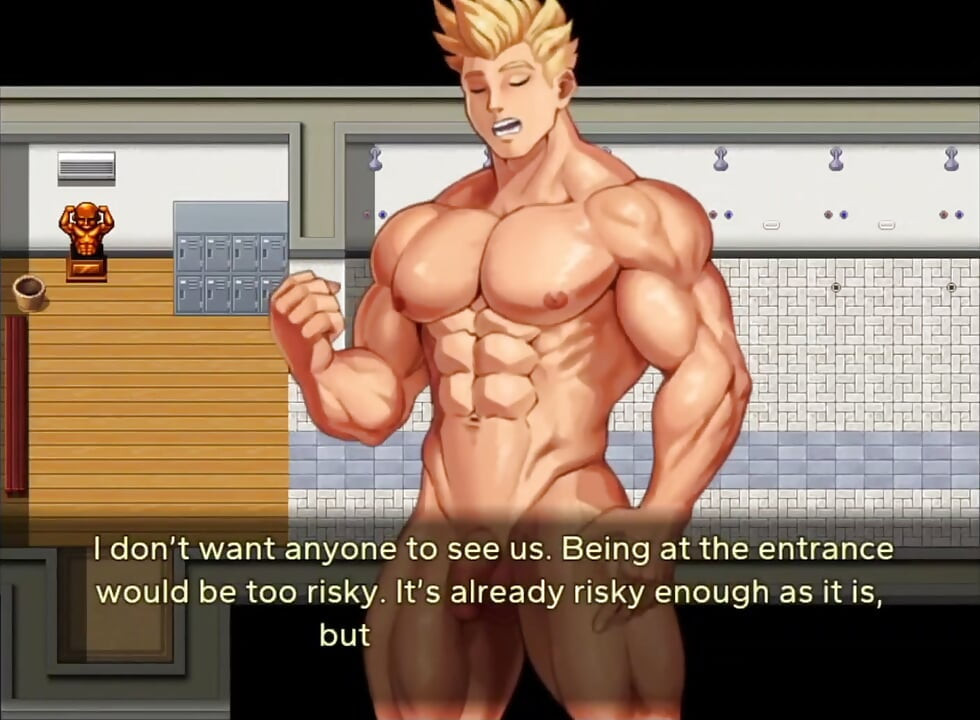 Stranger enters the locker room and makes me excited.