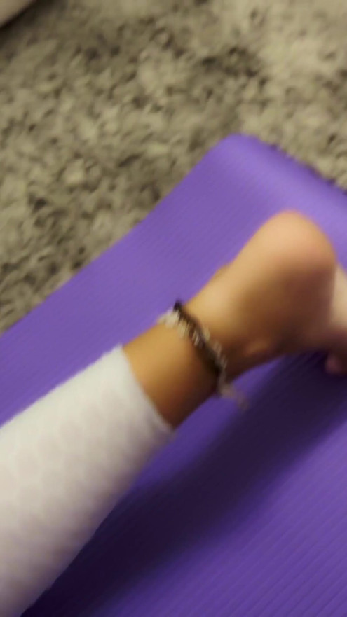Husband is ripping a hole into wife's yoga pants to fuck her | Clip 1
