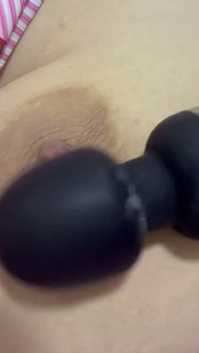 Mom plays with her vibrator and her huge tits | Clip 2