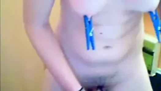 Tits and pussy self punishment