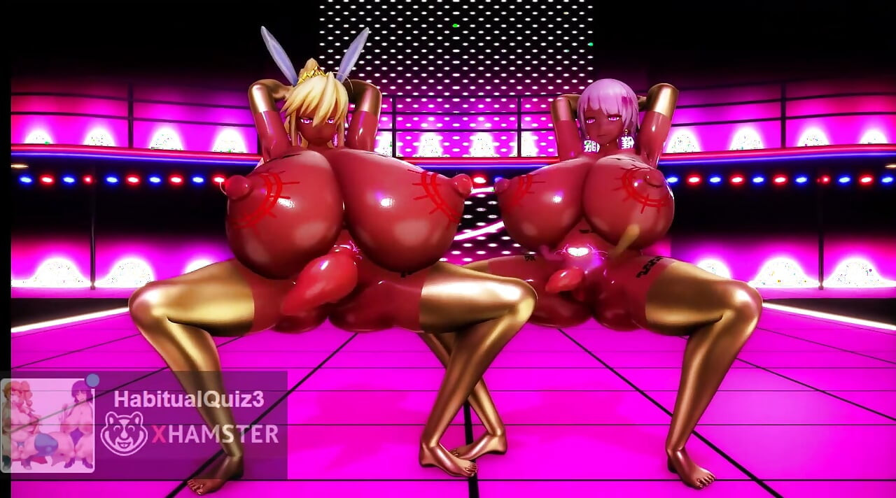 FGO with climax Bunny Artoria and Mash do an erotic hip-shaking duo dance 3d hentai mmd ahegao cum swallow anal sex fuck