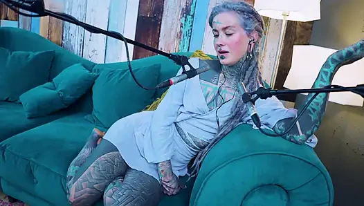 I talk about F - Fear - ASMR podcast SFW talking goth skinny girl dreadlocks tattoo model inked girl