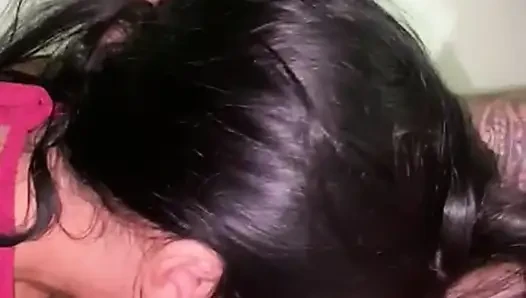 Young married hotwife gave to personal in the living room with her husband cuckold amateur watching