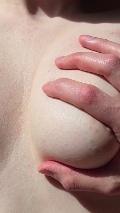 He Plays with My Hot Tits and Comes on Them after a Sensual Handjob | Clip 1