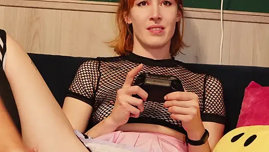 Intensiver Orgasmus und harter Fick beim Spielen von Palworld