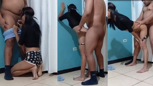 My skinny stepsister craving a big, thick cock, doggy style.