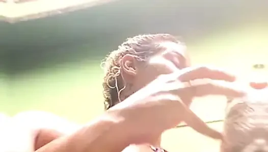 Neighbor Bathing in the Backyard
