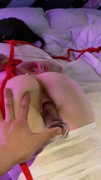 dildo insertion, bondage, woman’s pussy