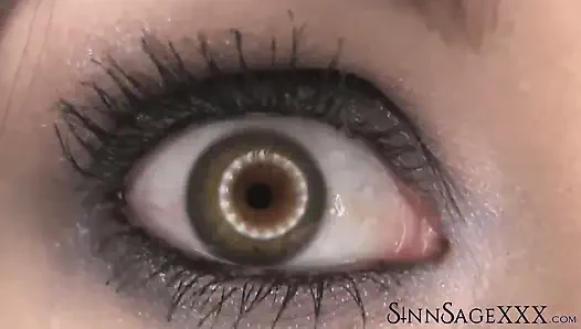 Sinn Sage Highlights Beautiful Hazel Eyes In Close Up For Camera View