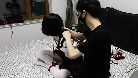 Black Ankle Socks and Bare Feet Versus White Ankle Socks, Along with Gags and Rope Restraints.