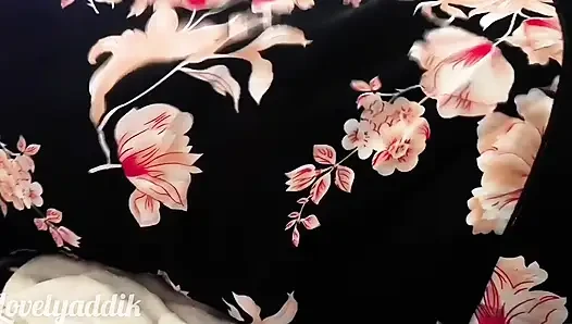 Desi Aunty No panty on bed with beautiful dress . Desi village