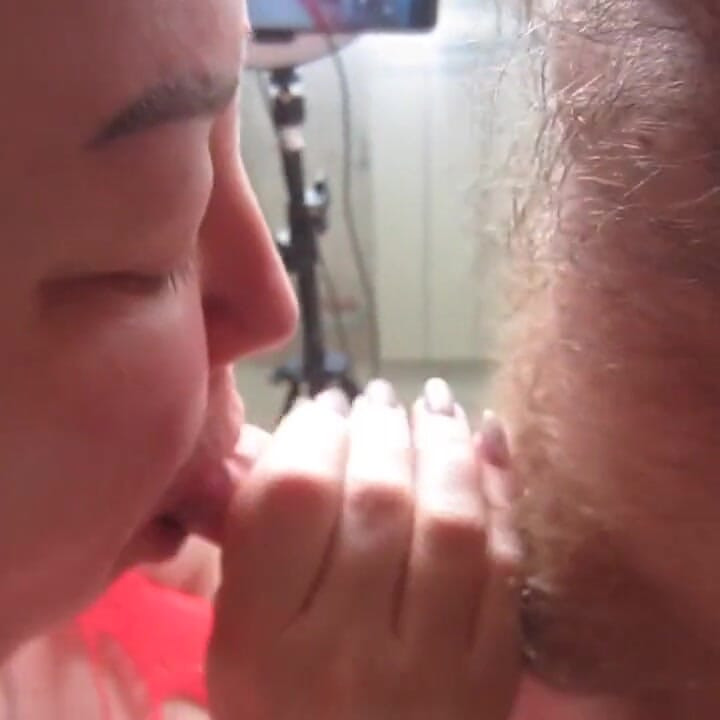 Mature mother-in-law sucks and I cum on her tongue