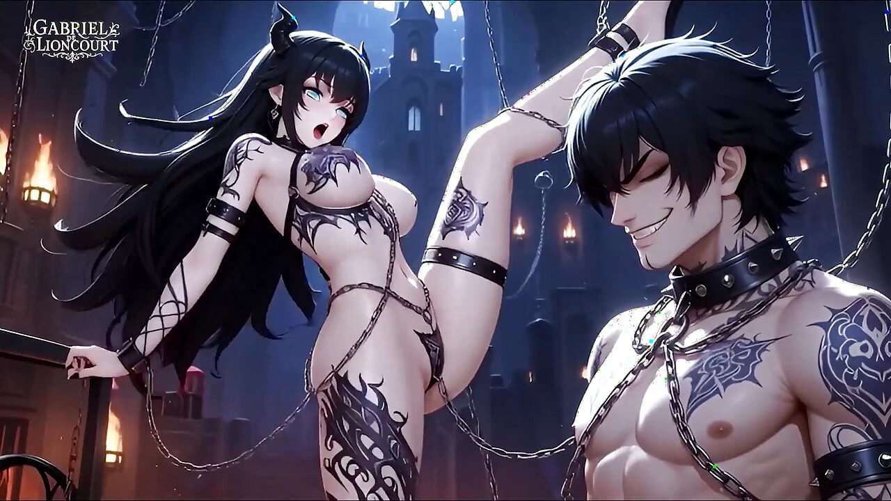 Chica Gótica Atada Por Señor Vampiro - BDSM Monster Hentai 1