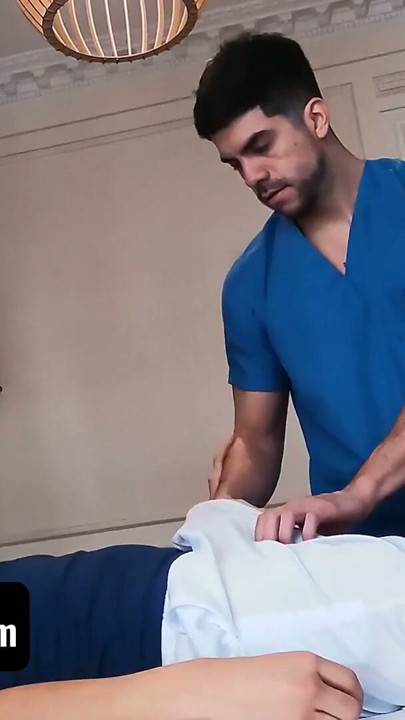 Muscular Doctor Ferfroma Slobbers On Hot Patient's Fat Dick During Passionate Massage - Latin Leche | Clip 1