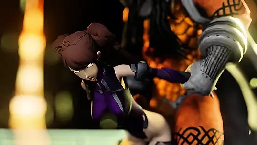 3D Girl warrior got taken by monster