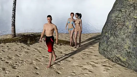 Blok Timur: pacar selingkuh dari pacarnya sama dua cewek hot di pantai - episode 34