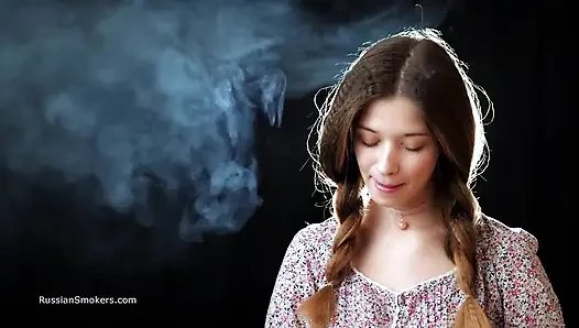 Sexy Russian Girl Smoking Cigarette Slow Tease