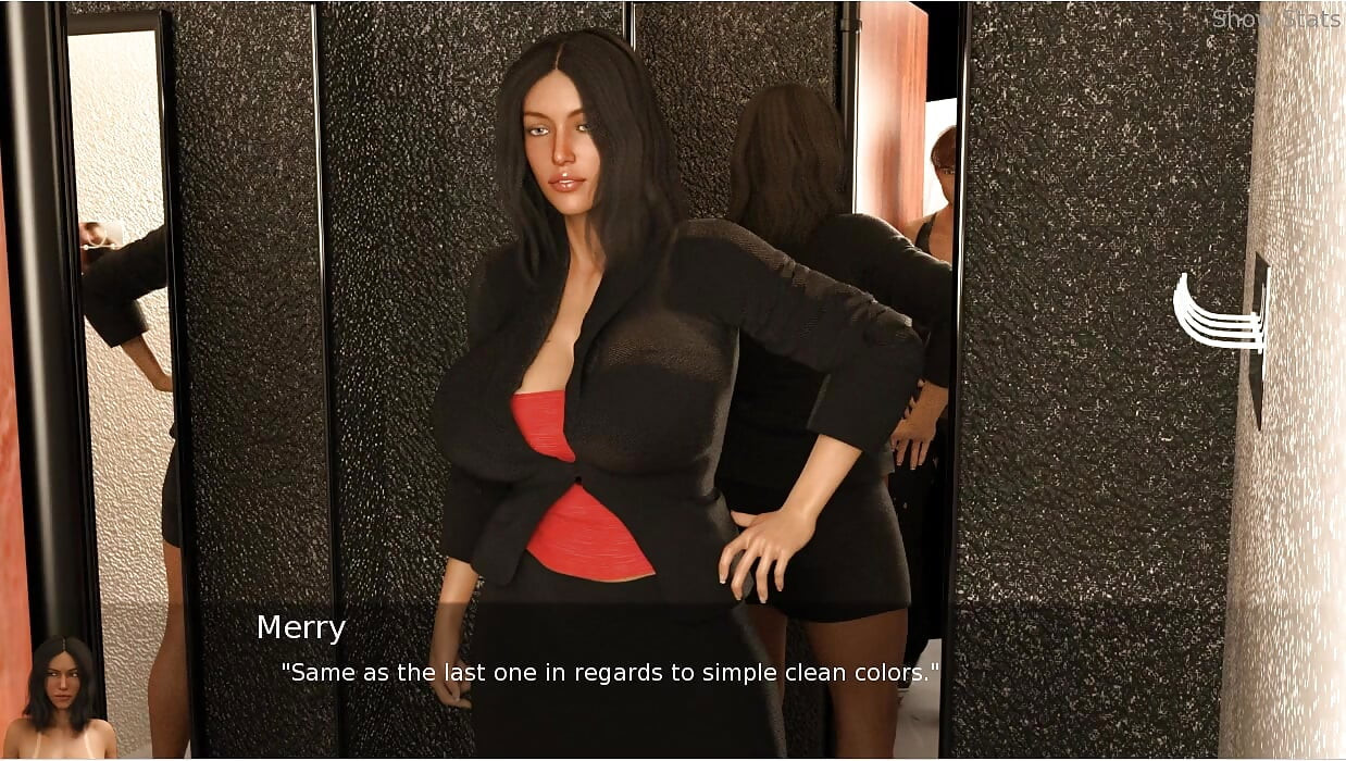 Projekt hotwife - Gameplay - Rollenspiel - Ladenschreiberin zeigt hotwife kleidung