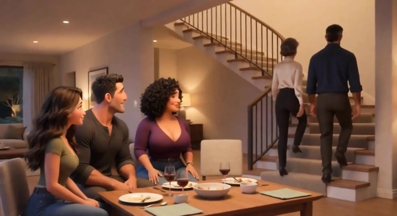 Steamy Weekend Surprise with Alluring Mature Stepaunt and Fiancée Loving Approval - Ai Generated