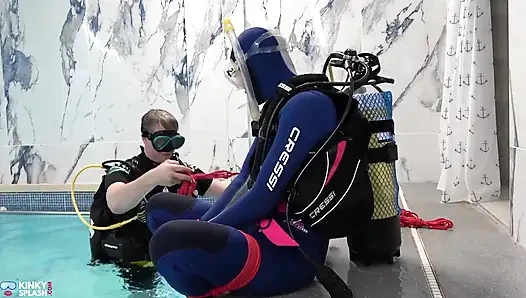 Underwater Bondage in Scuba Tied Tight & Dragged Through Water