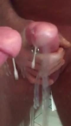 Blowing A Hot Load of Cum in Stereo!