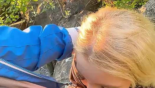 Young Sexy Russian Teen Gives Beach Blowjob Then Takes Hard Anal & Swallows Full Cum Load