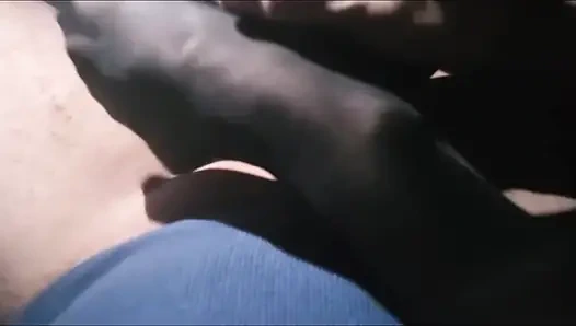 My friend's first footjob in the car