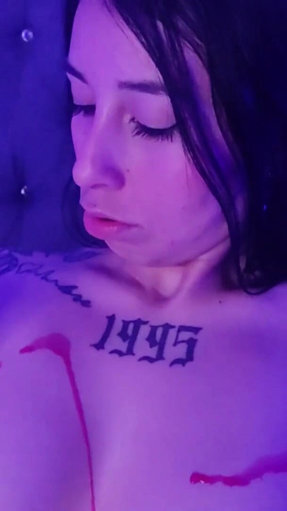 ASMR youtuber touching her breasts and spitting | Clip 1
