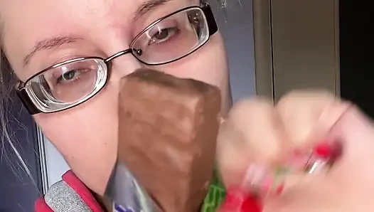 Giantess Big Lips Big Eyeglasses Asmreating Snickers Protein Bar