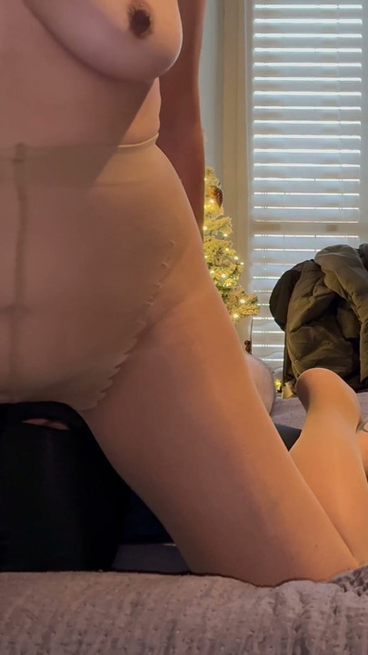 Mistress with tits in the wind and pussy in the slave's face | Clip 1