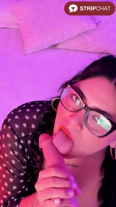 Intense Deepthroat Session from Sexy Brunette with Glasses - Koralynx