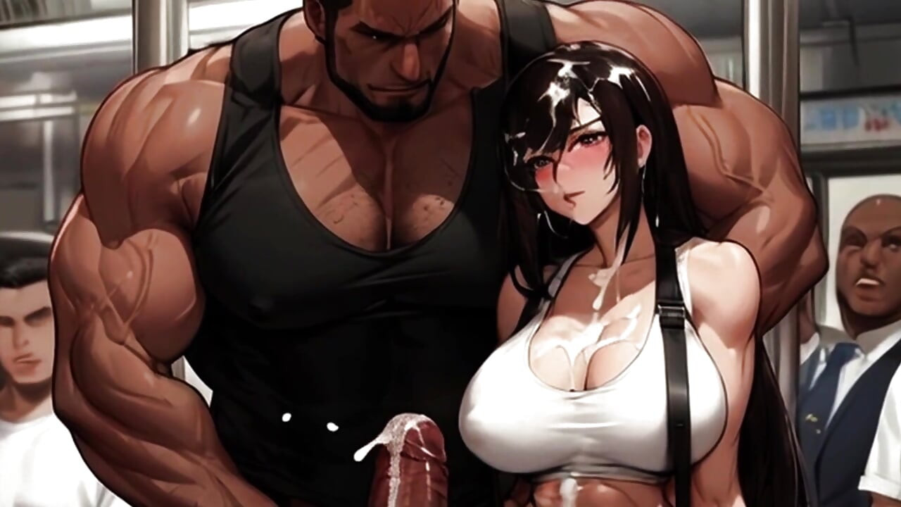 Tifa loves drinking strangers cum on the Midgar train