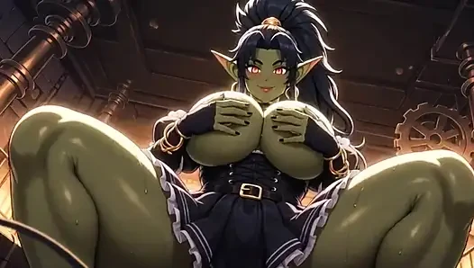 Anime Lovely Cute Orc Boobs, Ai Animation
