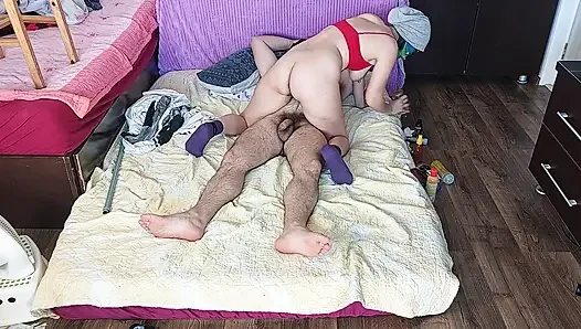 Amateur-paar Verrückter Sex Im Schlafzimmer