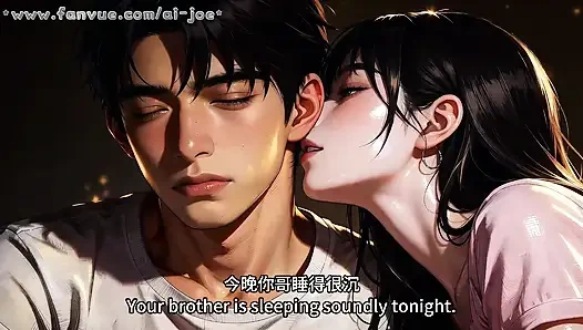 Di depan abang tiriku, kakak iparku benar-benar melakukan hal seperti itu padaku. Ini terlalu mengasyikkan. AI-g